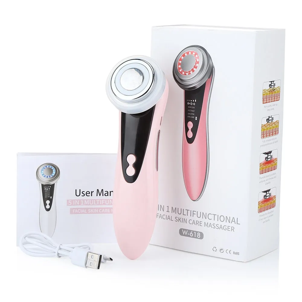 7 in 1 Face Lift Devices EMS RF Microcurrent Skin Rejuvenation Facial Massager Light Therapy Anti Aging Wrinkle