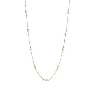 9kt Gold 18" Multi Baroque Pearl Pendant Necklace