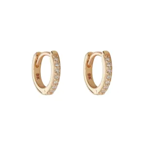 9kt Gold Diamond Huggie Earrings