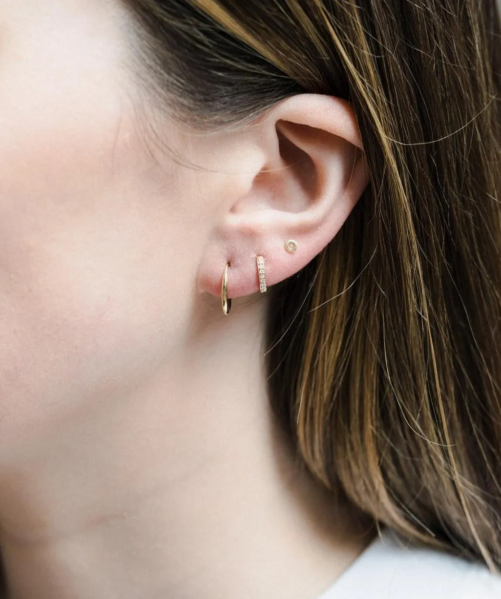 9kt Gold Diamond Huggie Earrings