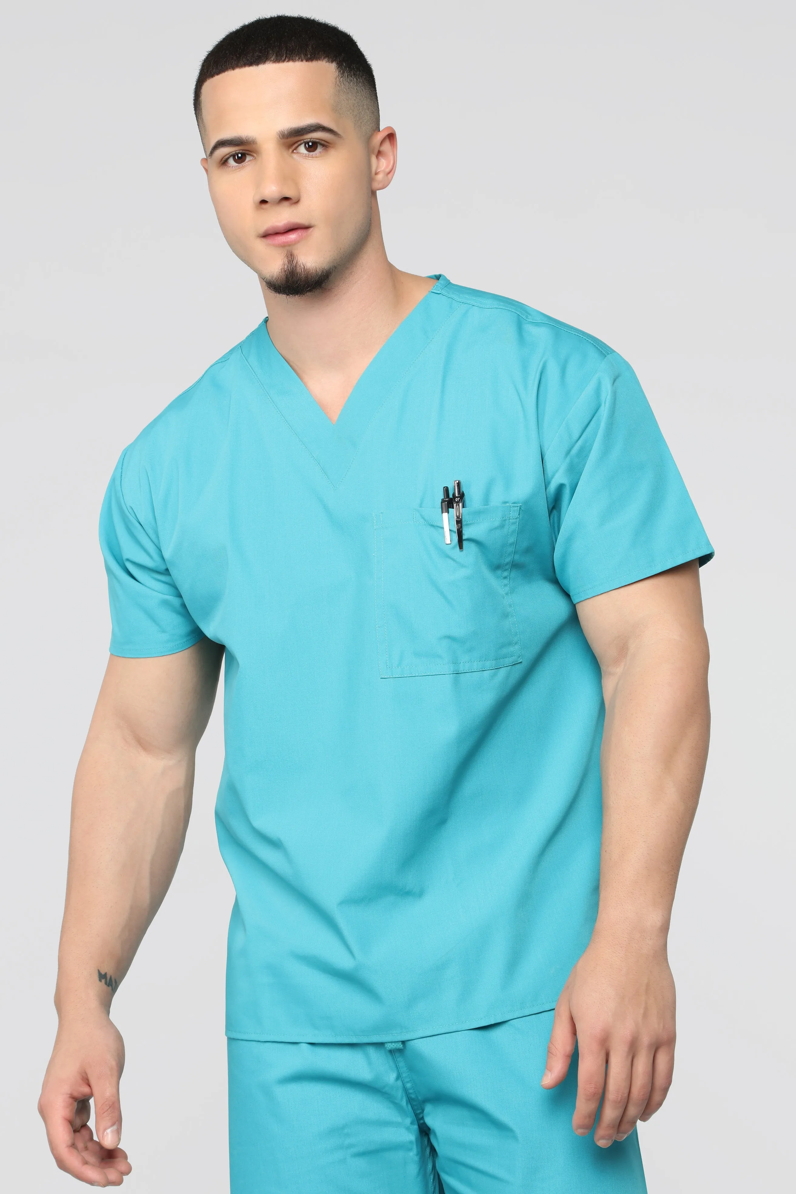 All Better Now Scrub Top - Turquoise
