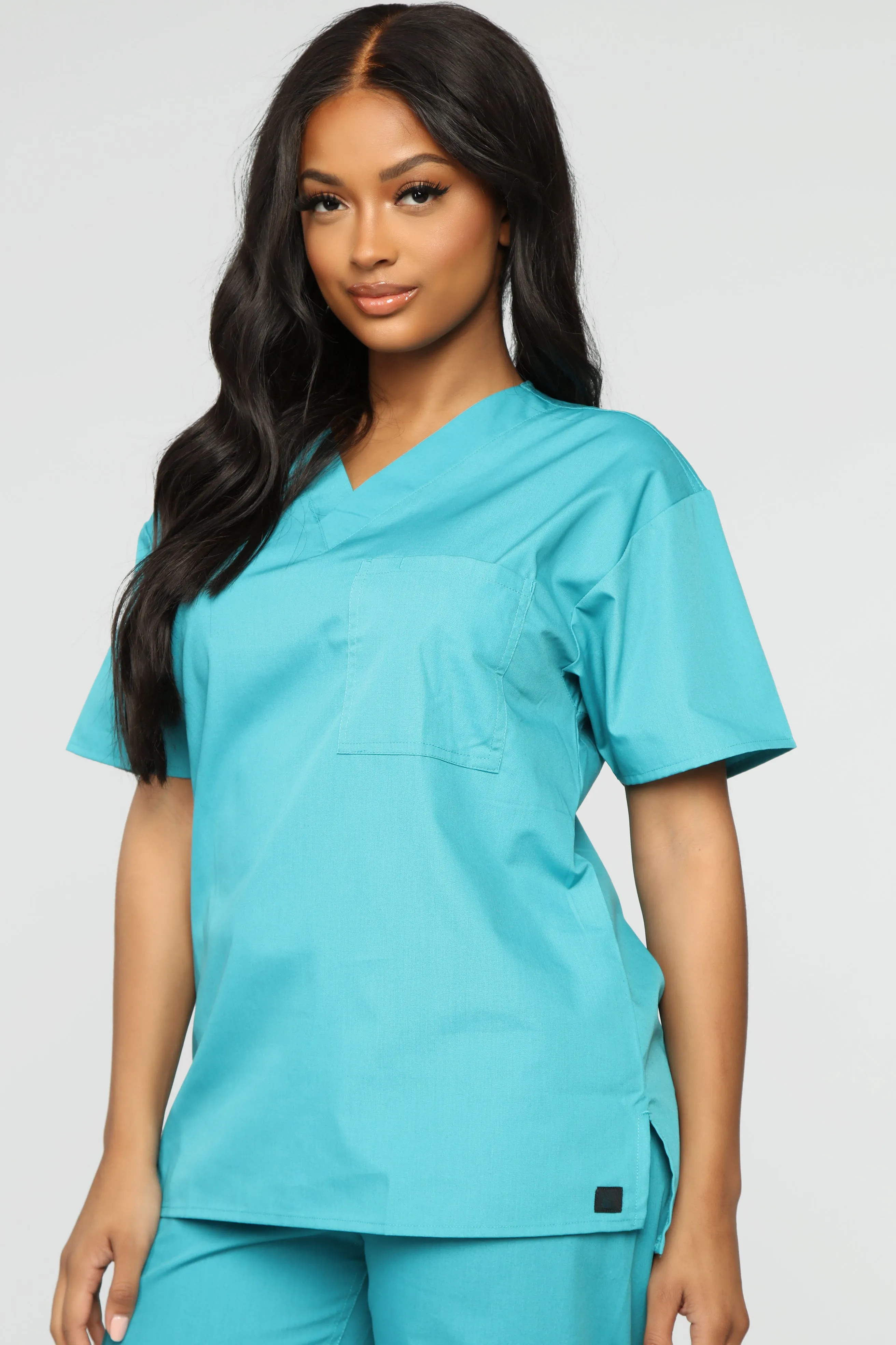 All Better Now Scrub Top - Turquoise
