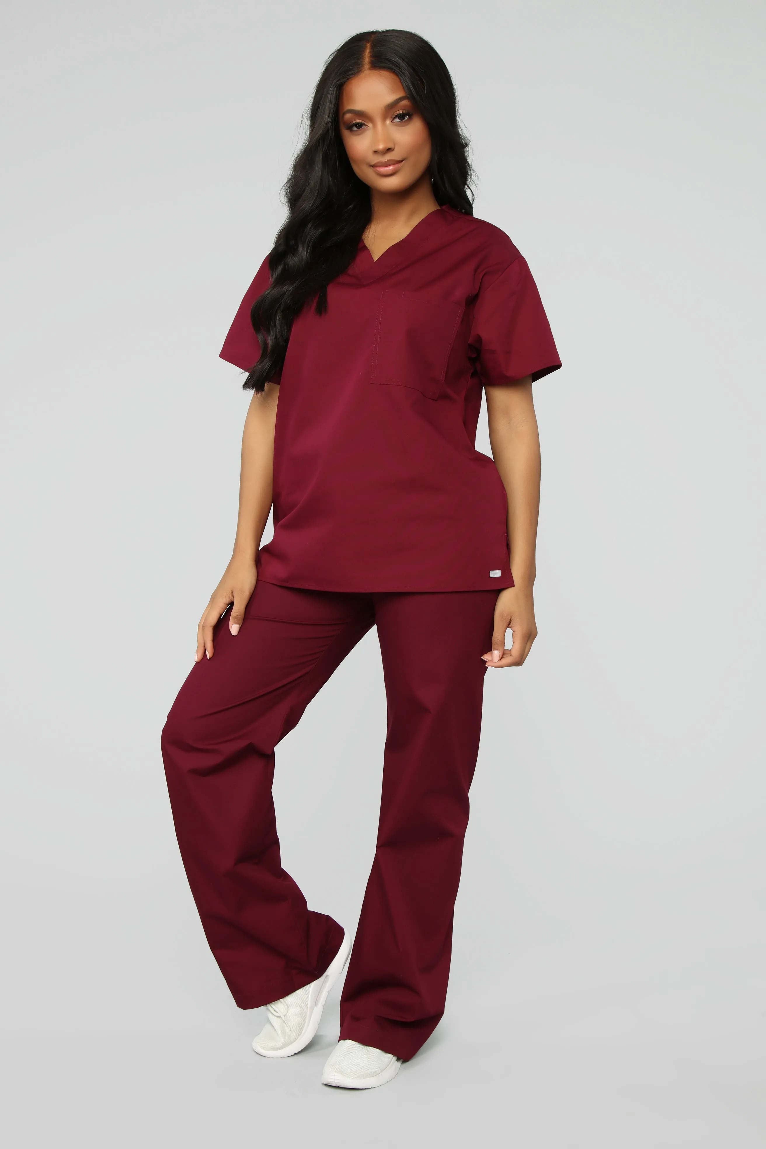 All Better Now Scrub Top - Wine