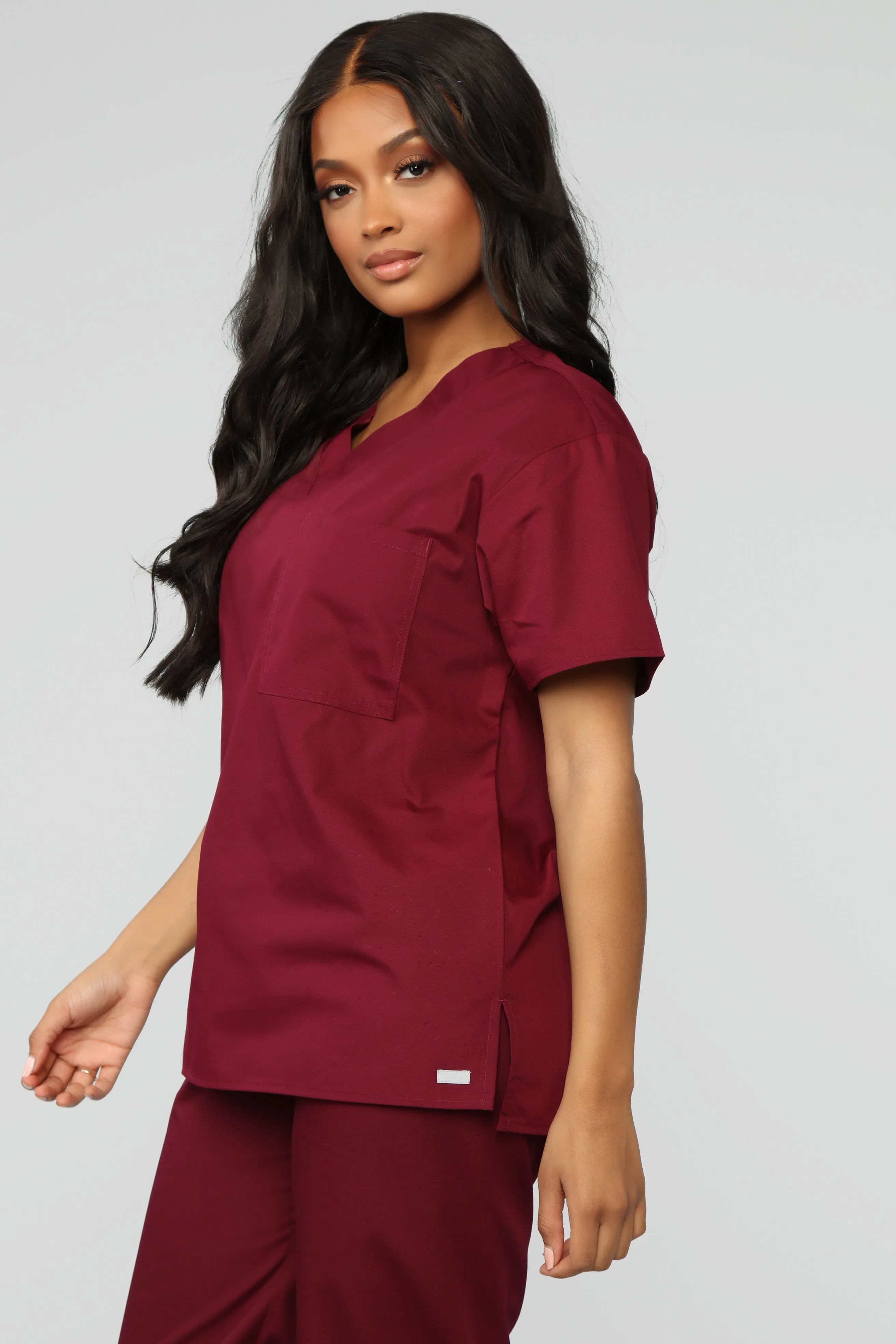 All Better Now Scrub Top - Wine
