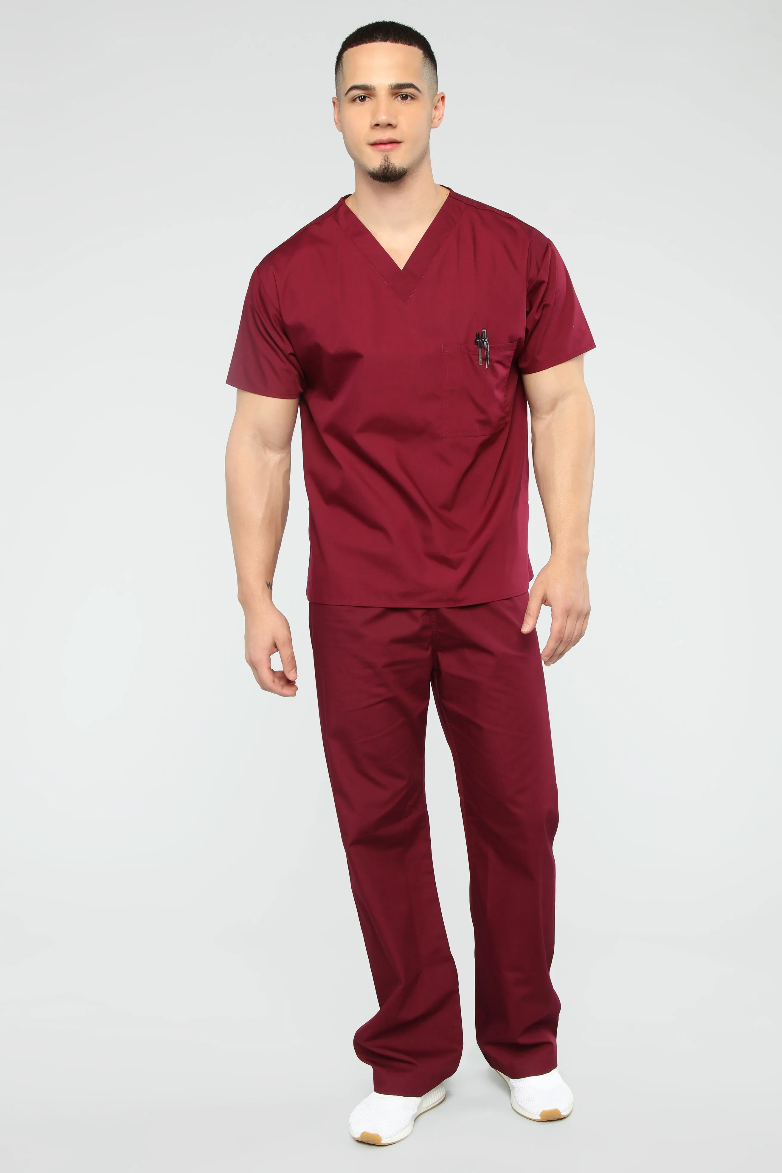 All Better Now Scrub Top - Wine