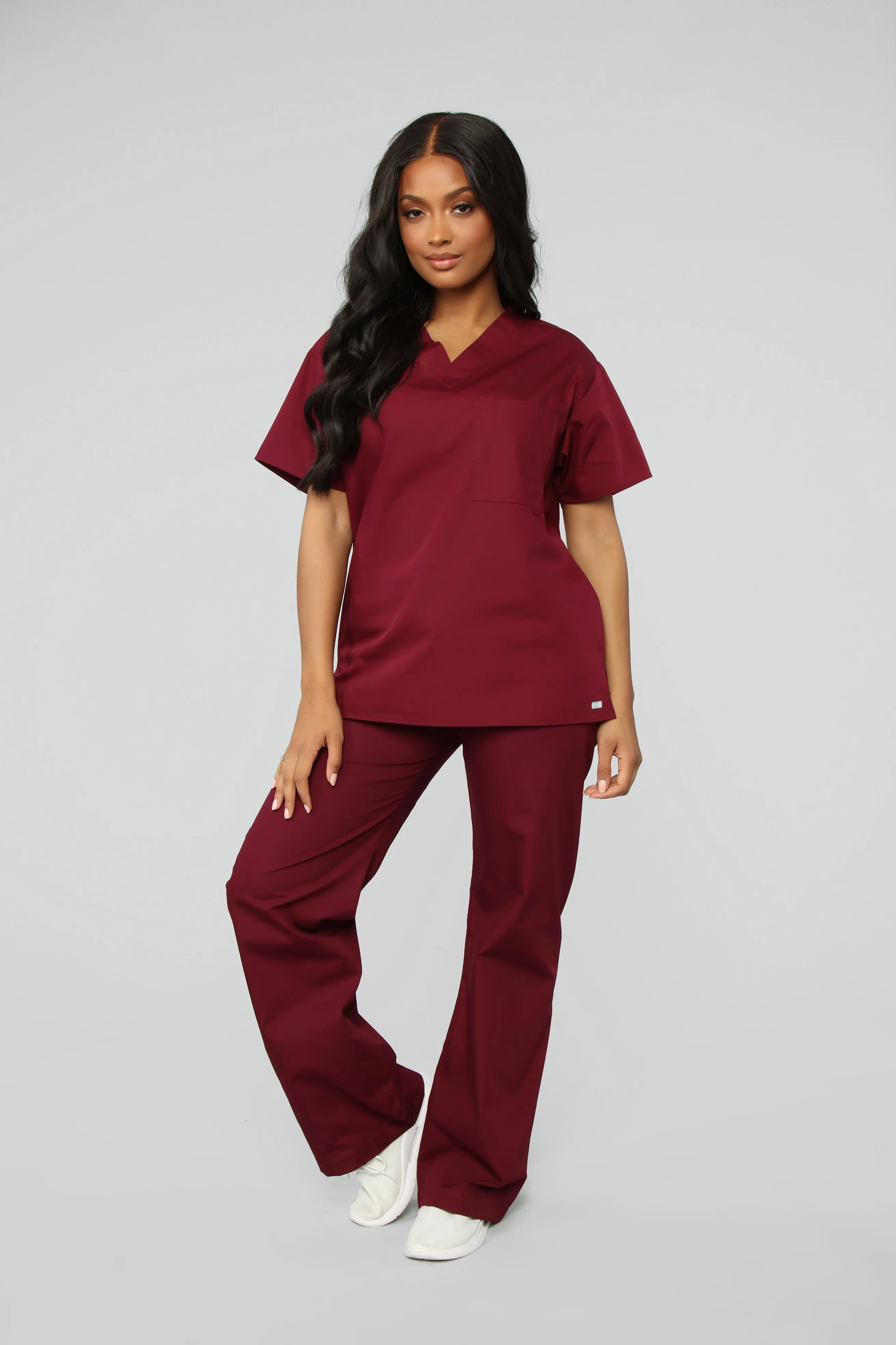 All Better Now Scrub Top - Wine