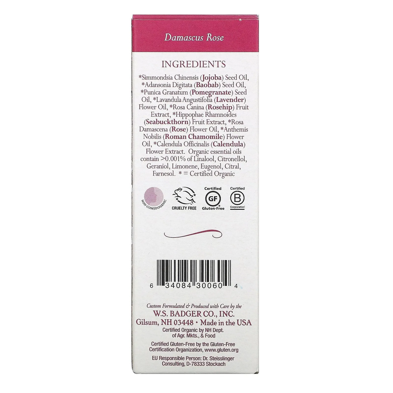 Badger, Damascus Rose Face Oil, 1 fl oz (29.5 ml)