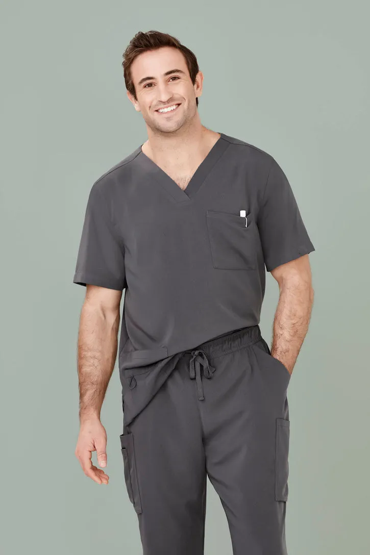 Biz Care CST945MS Mens Avery Poly Elastane Stretch V Neck Scrub Top