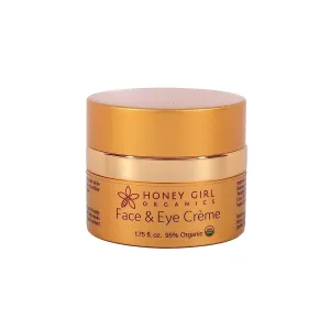 Face & Eye Crème, USDA Certified Organic Facial Moisturizer & under Eye Cream for Wrinkles, Dark Circles and Puffiness W/Hydrating Honey, Beeswax, Essential Oils & EVOO. 1.75Oz