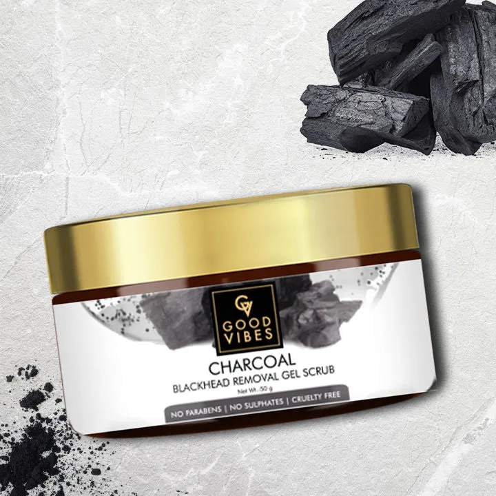 Good Vibes Blackhead Removal Gel Scrub - Activated Charcoal (50 gm)