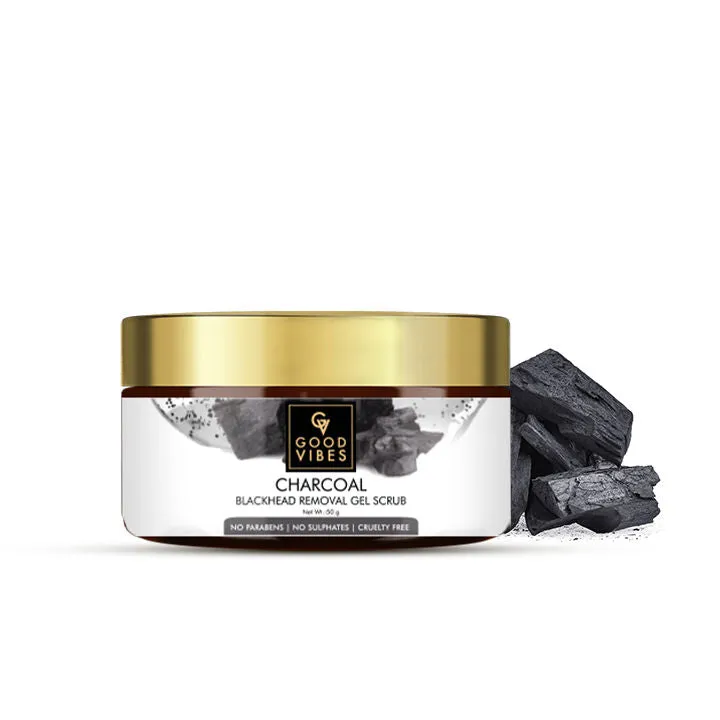 Good Vibes Blackhead Removal Gel Scrub - Activated Charcoal (50 gm)