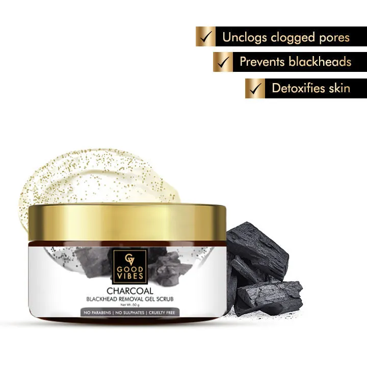 Good Vibes Blackhead Removal Gel Scrub - Activated Charcoal (50 gm)