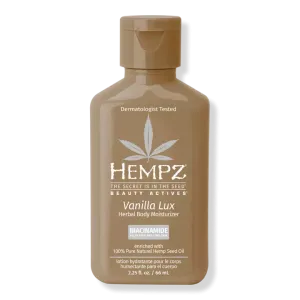 Hempz Vanilla Lux Herbal Body Moisturizer with Niacinamide 2.25oz.