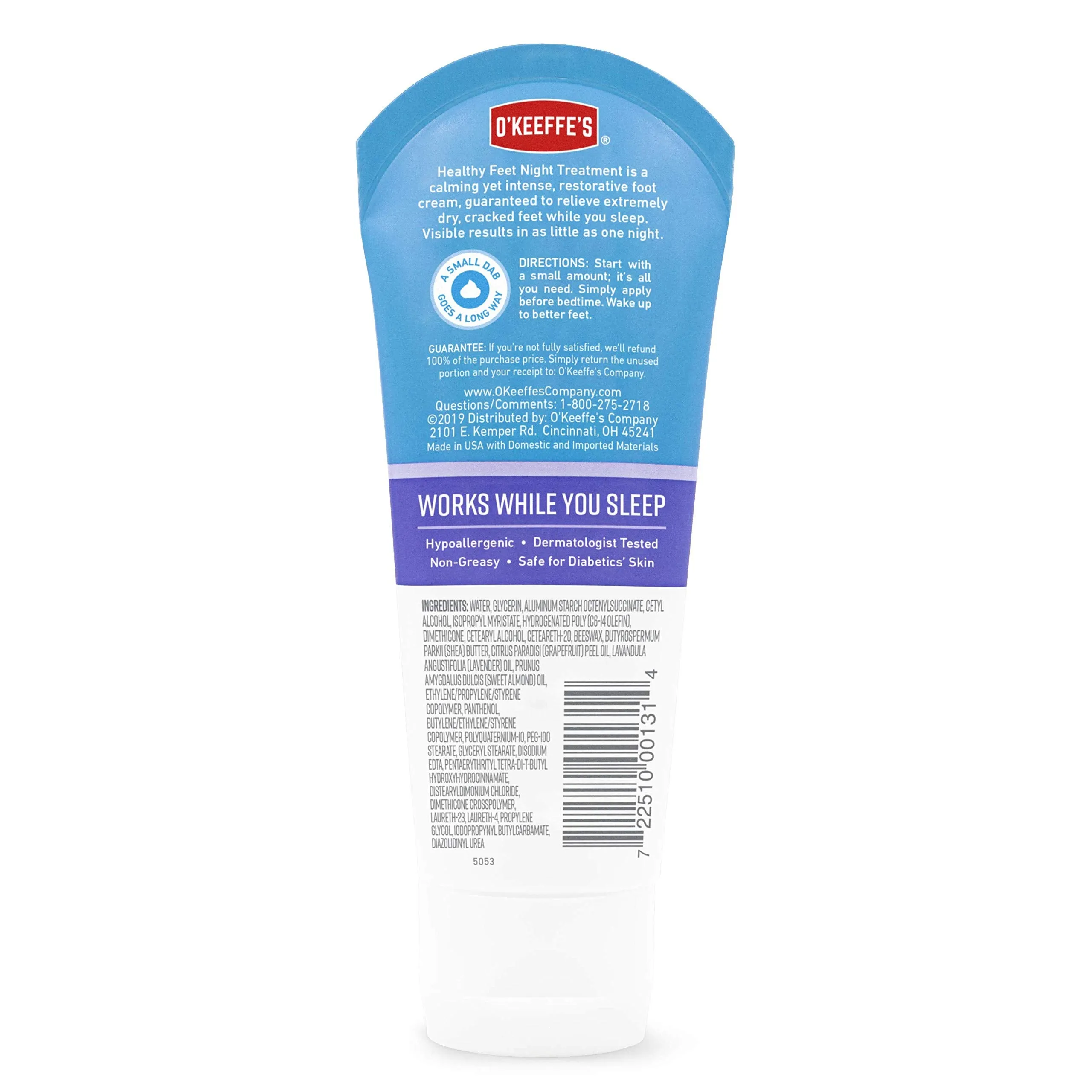 O'Keeffe's Healthy Feet Night Treatment Foot Cream, 3.0 Ounce Tube, (Pack of 1)