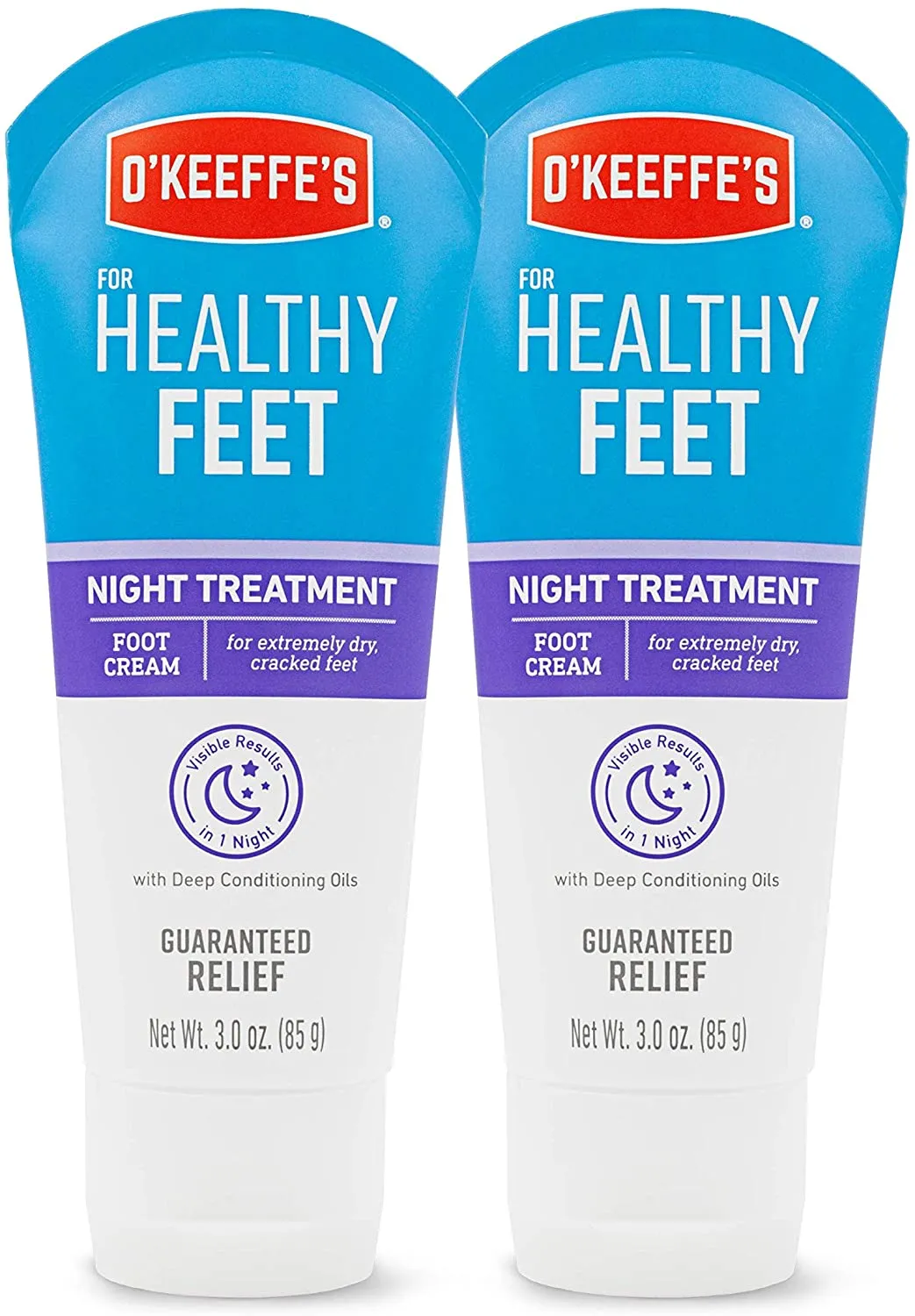 O'Keeffe's Healthy Feet Night Treatment Foot Cream (Pack of 2), White, 2 Pack (103011)
