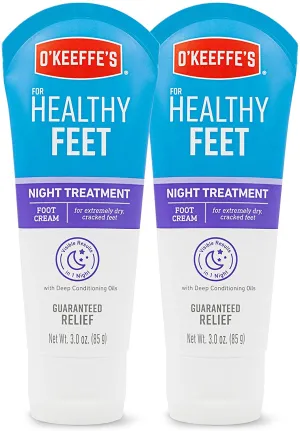 O'Keeffe's Healthy Feet Night Treatment Foot Cream (Pack of 2), White, 2 Pack (103011)
