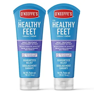 O'Keeffe's Healthy Feet Night Treatment Foot Cream, Restorative Lotion Works While You Sleep, Deep Conditioning Oils, Two 7oz/198g Tubes, (Pack of 2), 107610