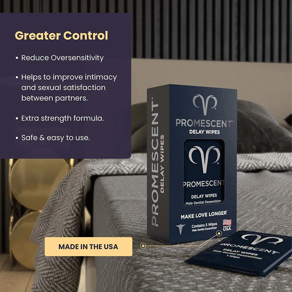 Promescent Delay Wipes For Men (5 ct.)