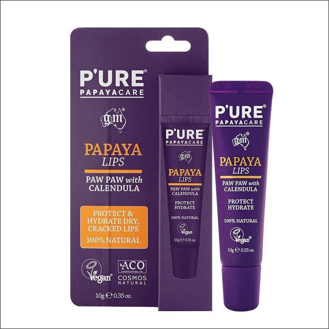 P'ure Papayacare Papaya Lips Paw Paw With Calendula Lip Balm 10g