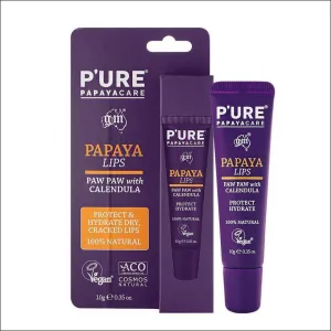 P'ure Papayacare Papaya Lips Paw Paw With Calendula Lip Balm 10g