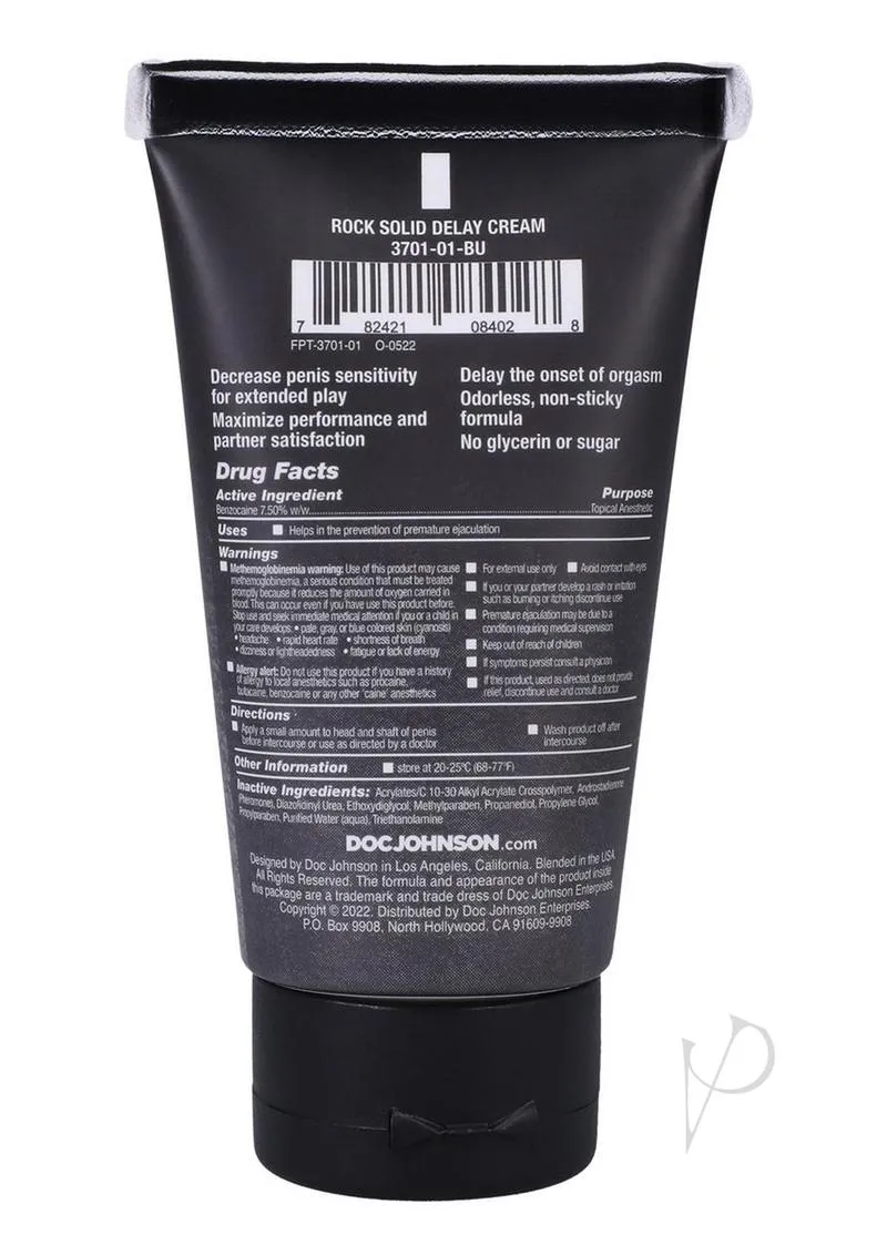 Rock Solid Delay Cream 2oz Bulk