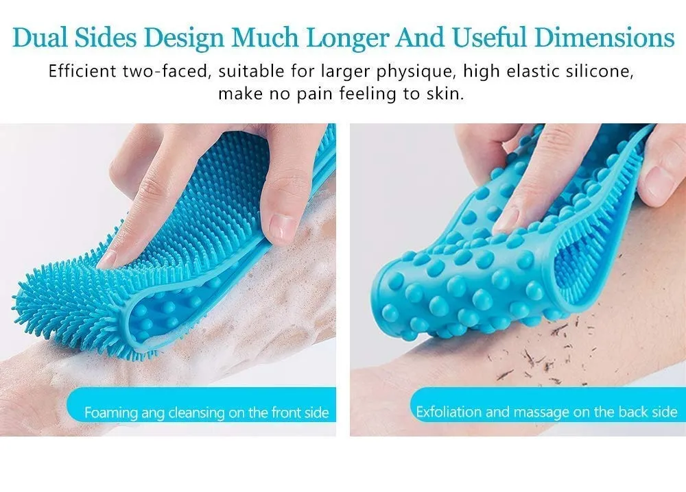 Silicone Body Back Scrubber Bath Brush Washer For Dead Skin Removal