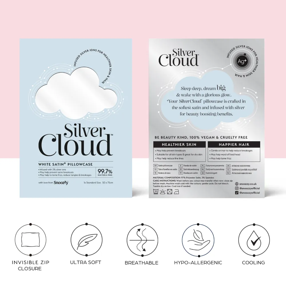 Silver Cloud Satin Pillowcase White