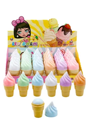Soft Ice Cream Cone Moisturizing Lip Balm 24 pcs
